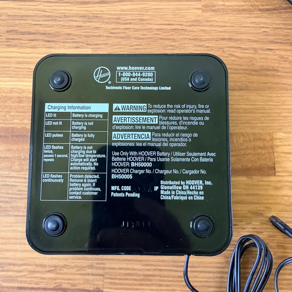 Hoover Battery Charger BH50000 LiNX Cordless Vacuum Power Station Black - Picture 2 of 4